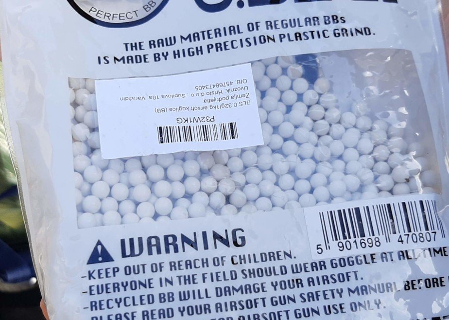 Airsoft bbs in a plastic bag